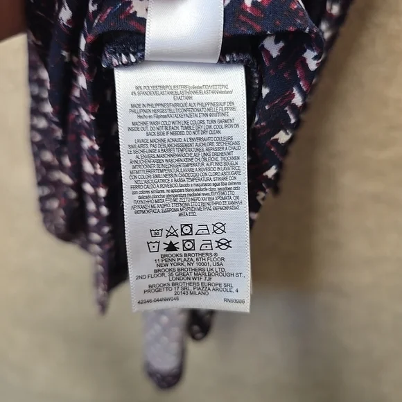 Brooks Brothers Blue Red A-line Belt Long Sleeve Midi Shirt Dress Sz L Large EUC - Picture 9 of 9